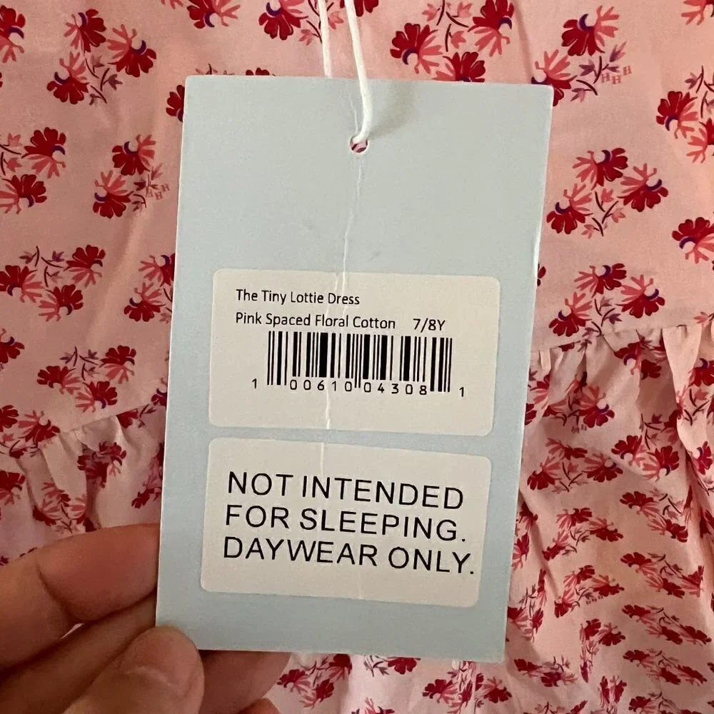 Hill House The Tiny Lottie Dress Pink Spaced Floral Cotton